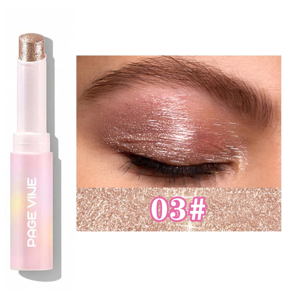 Jelly Eyeshadow Highlight Stick, Glitter Shimmer Long-Lasting High Pigment, Valentine's Day Party Beach Travel Holiday Good Vibrations