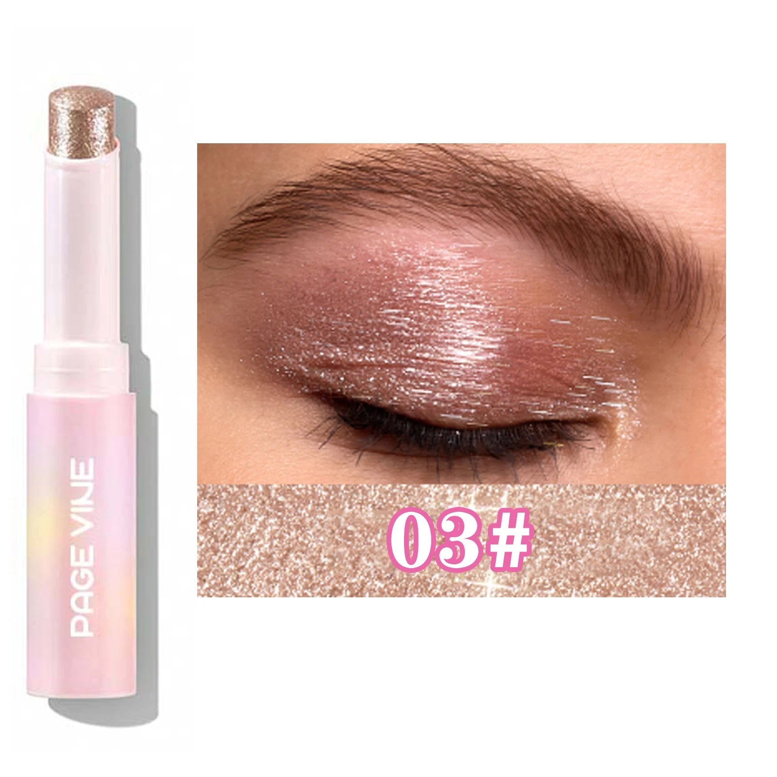 Jelly Eyeshadow Highlight Stick, Glitter Shimmer Long-Lasting High Pigment, Valentine's Day Party Beach Travel Holiday Good Vibrations
