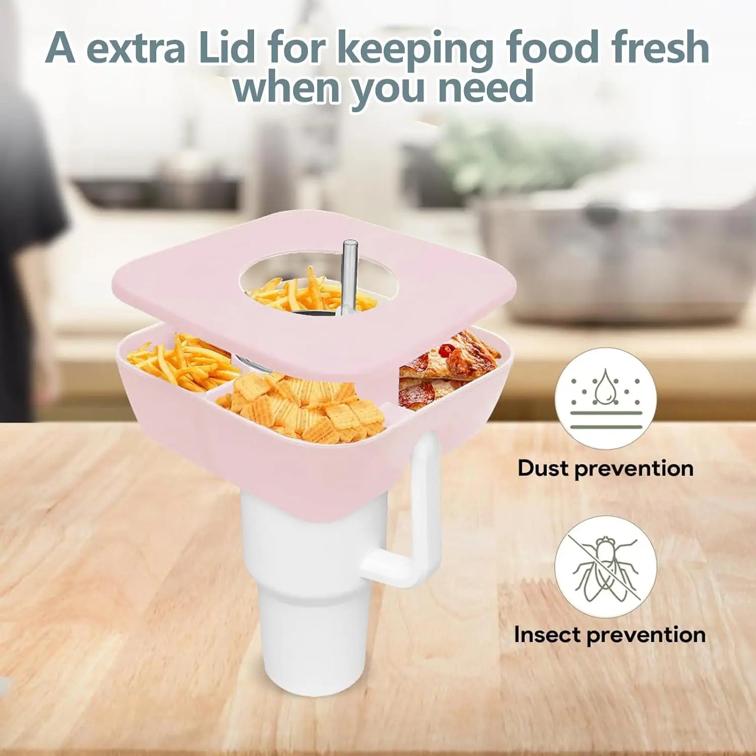 New Silicone Snack Bowl with Cover for Stanley 40oz Divided Snack Tray 4 Divided Snack Plates Stanley Cup Accessories 1PC Good Vibrations