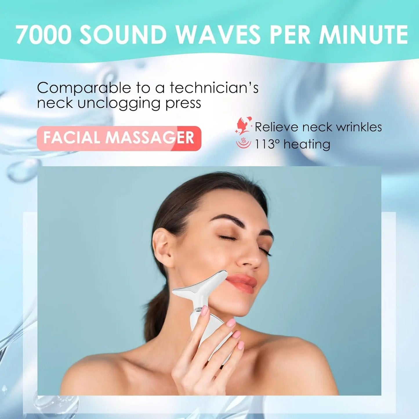 Facial Massager Red Light Beauty Device for Face and Neck Face Sculpting Wand with 7 Color LED Photon Skin Care Tool Ideal Gift Good Vibrations