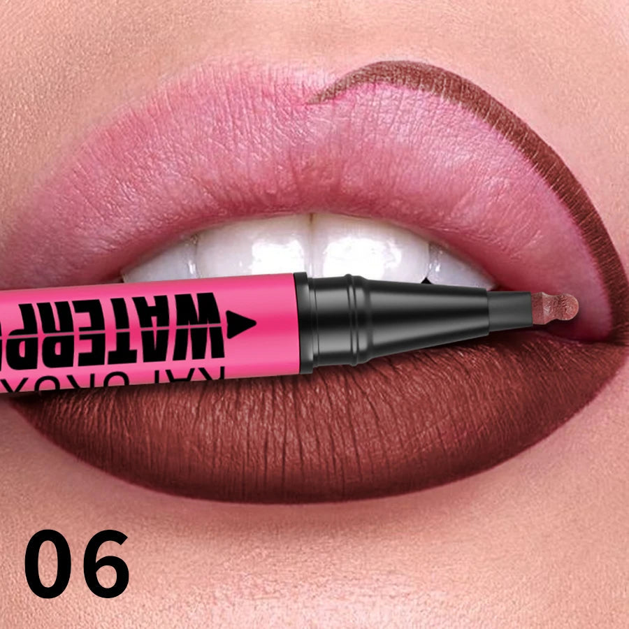 1PC Liquid Matte12-Color Lipliner Pencil Waterproof Plumping Stain Lipstick Natural Lip Liner Outline Lips Contour Makeup Good Vibrations