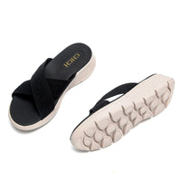 Cross Strap Upper Design Fashion New Women's Slippers Lightweight and Comfortable Pure Colour Simple Versatile Good Vibrations