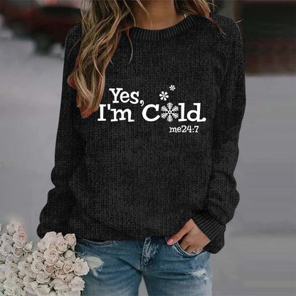 Women's Y2k Letter Print Knitwear Large Size Loose Soft Pullover Sweater Comfy Casual Crewneck Long Sleeve Sweater Jersey New Good Vibrations