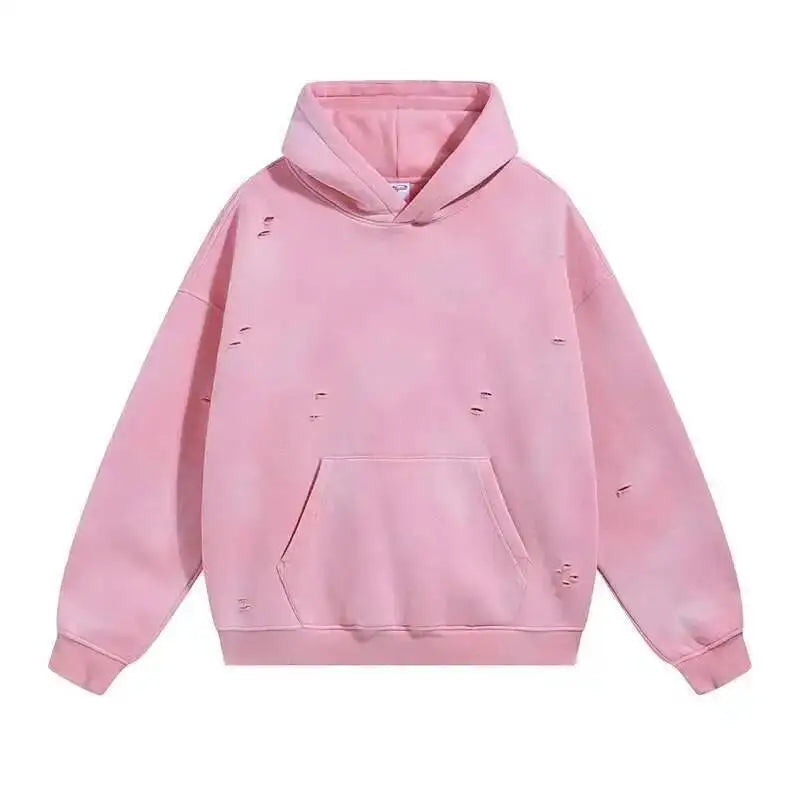 IEFB Spring New Trendy Sets Washed Sweatshirt Sweatpants Splash-ink Spray Dye Velvet Hoodies Autumn Male Wear Menwear 9W125 Good Vibrations