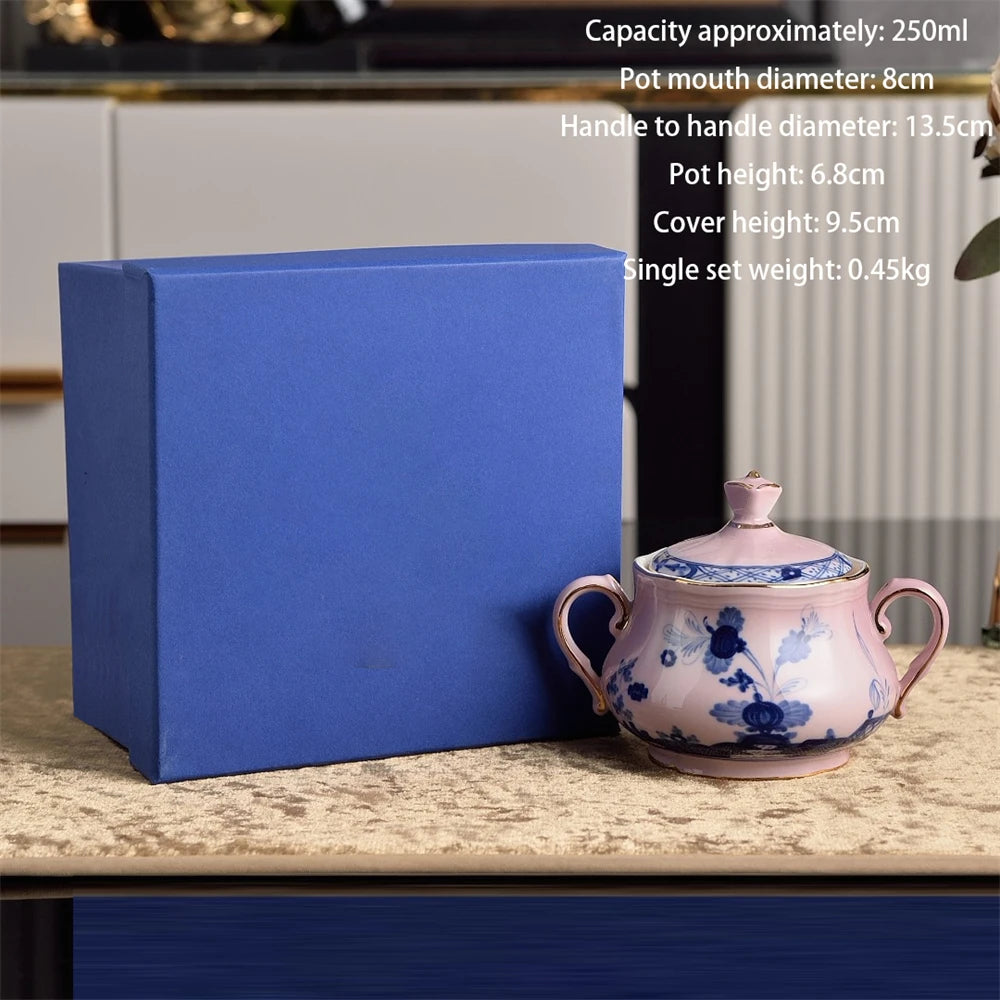 Italian Ceramic Tableware Household Jewelry Box Teapot Sugar Pot Milk Pot Kitchen Supplies Dim Sum Plate Fruit Plate Tableware Good Vibrations