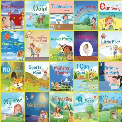 60 Books/Set Children's English Early Learning Picture Book Graded Reading Storybook Enlightenment Cognitive Tale Bedtime Story Good Vibrations