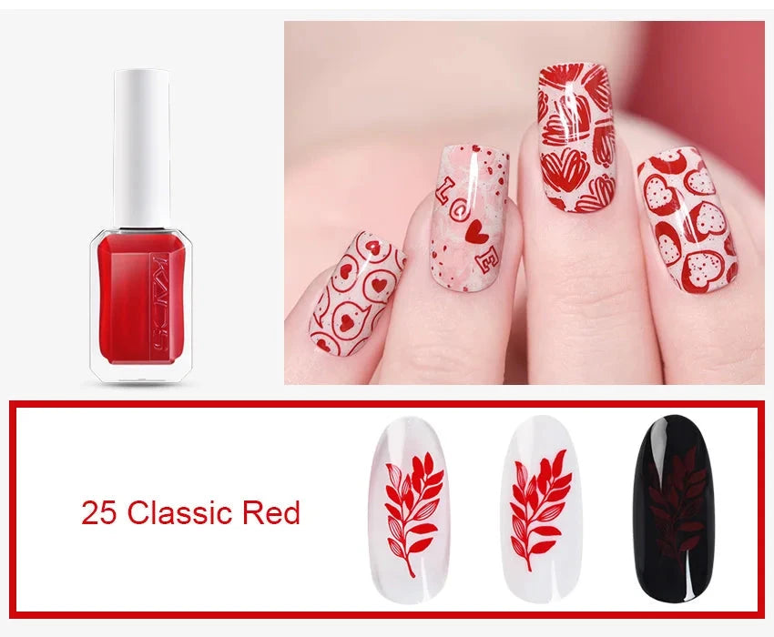 KADS Professional 11ml 24 Colors Nail Stamping Polish Gold Silver Nails Art Varnish for Stamping Plate DIY Nail Printing Polish Good Vibrations