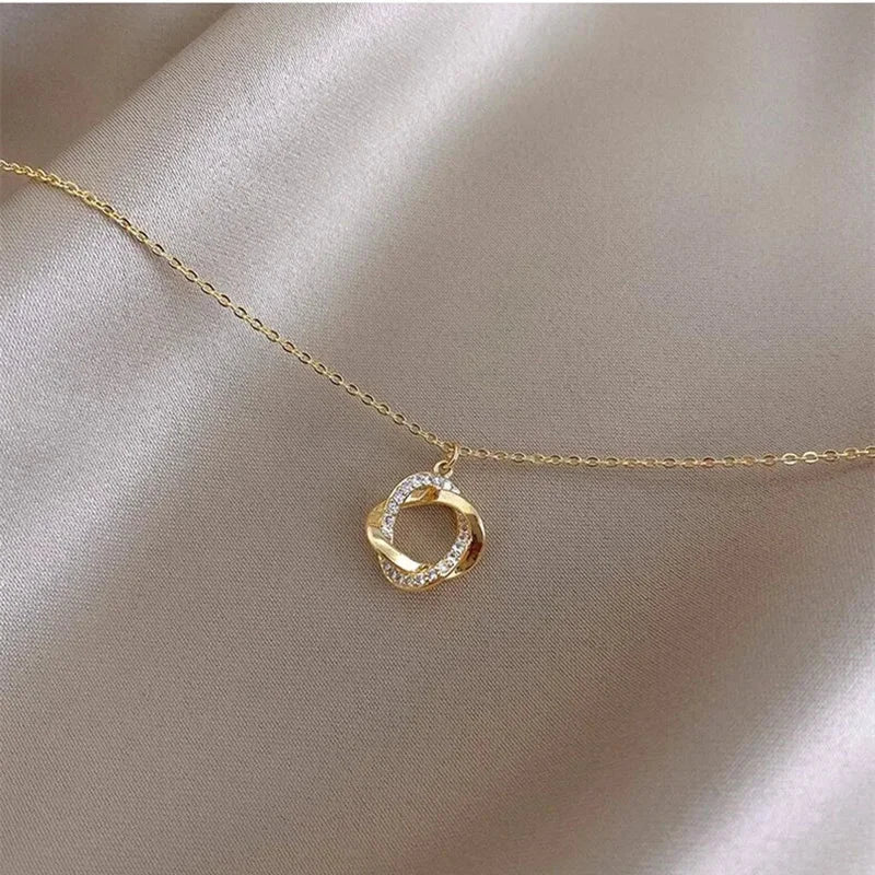 Fashion Cross Rotating 925 Sterling Silver Pendant Chain 14k Gold Plated Necklace Gold Necklace for Women Fine Jewelry Good Vibrations