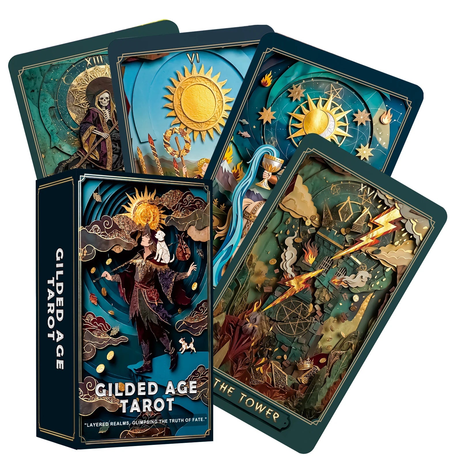 The Gilded Age Tarot | 78 Paper-Cut Art Cards | Includes a Guide, Suitable for Beginners and Experienced Readers Good Vibrations