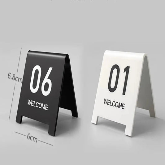5PC Acrylic Table Number Plate white black Booked Seat Plate Standing Plate Digital Number Good Vibrations