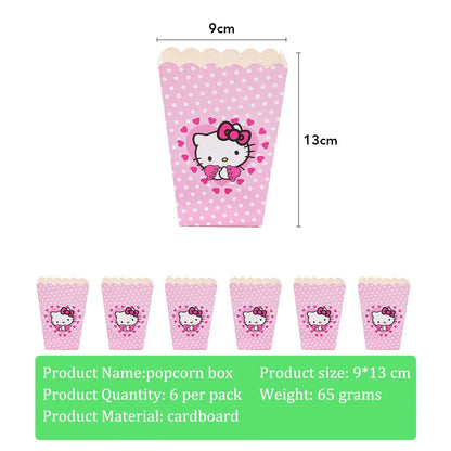 Hello Kitty Theme Girls Birthday Party Disposable Tableware Paper Cup Plate Balloon Kids Favors KT Balloon Party Decor Supplies Good Vibrations