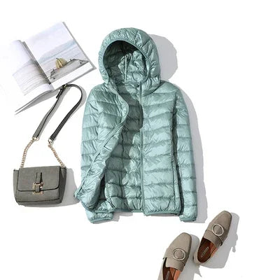 2021 New 90% Duck Down Jacket Women Autumn Winter Coat Lady Ultralight Down Jacket Good Vibrations