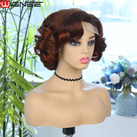 Wignee Body Wave Short Wig Brown Color Synthetic Hair Wigs For Women Side Part Wigs On Sale Clearance Cosplay Wig Daily Use Good Vibrations