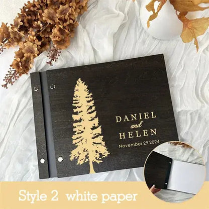Personalized Guest Book Wedding Album Memory Wooden Adventure Rustic Unique Photo Album For Custom Name Marriage Wedding Gift Good Vibrations