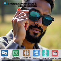 2025 AI Smart Glasses New Interaction With Camera Photo Video Record Translation Music Smart Sunglasses Bluetooth Call Headphone Good Vibrations