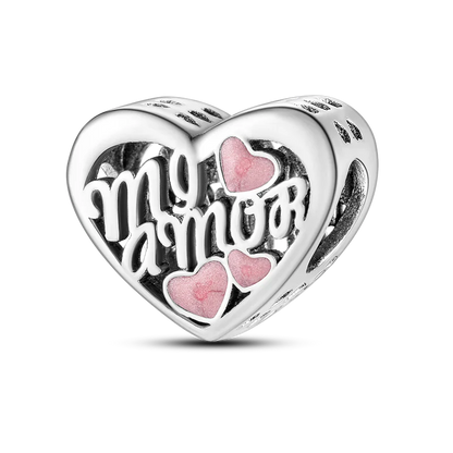 Heart Shape 925 Sterling Silver Family Lover Affection Pendant Charm Beads Fit Original Bangle Bracelet DIY Jewelry For Women Good Vibrations