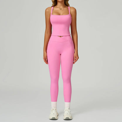 2 Pieces Yoga Set Women Tracksuits Sport Bras Workout Tops Yoga Clothes Fitness Leggings Flared Pant Gym Set Seamless Yoga Suit Good Vibrations