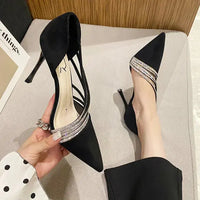 Women Evening Party High Heels New  Pumps Elegant Ladies Pointed To Black  Strappy Stripper Shoes for Women Good Vibrations