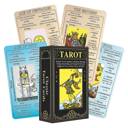 Keyword Tarot Deck, 78 cards with keyword interpretations, suitable for both beginners and experienced tarot readers Good Vibrations