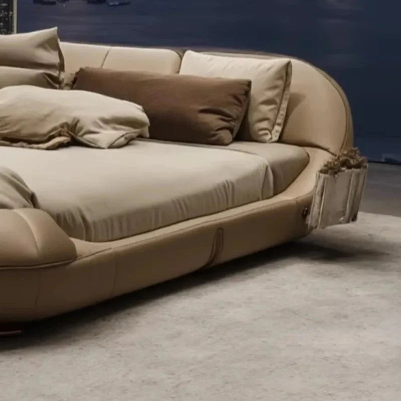 Contemporary King Size Bed Headboard Luxe European Design Perfect Addition Any Bedroom Camas De Dormitorio Home Decoration Good Vibrations