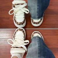 Fashion Sneakers Couple Sports Casual Shoes 2024 Women's Shoes Tennis Retro Cross Graffiti Leopard Print Punk Leather Skate Good Vibrations
