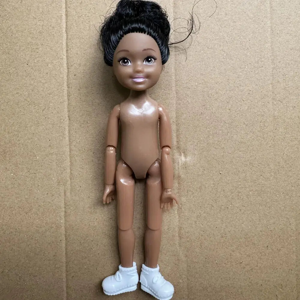 14cm Little Kelly Joints Movable 5-inch Boys Girls Dark Ordinary Skin Naked Body Reborn Bjd 1/12 Toys White Blonde Black Hair Good Vibrations
