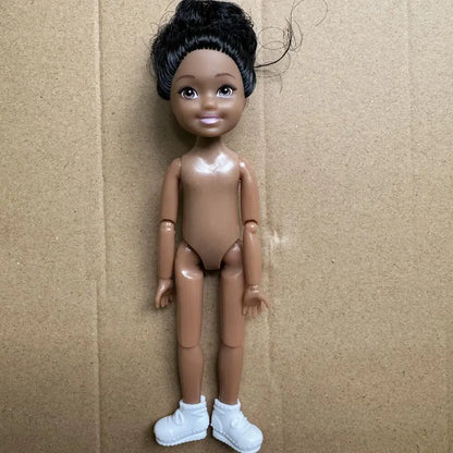 14cm Little Kelly Joints Movable 5-inch Boys Girls Dark Ordinary Skin Naked Body Reborn Bjd 1/12 Toys White Blonde Black Hair Good Vibrations