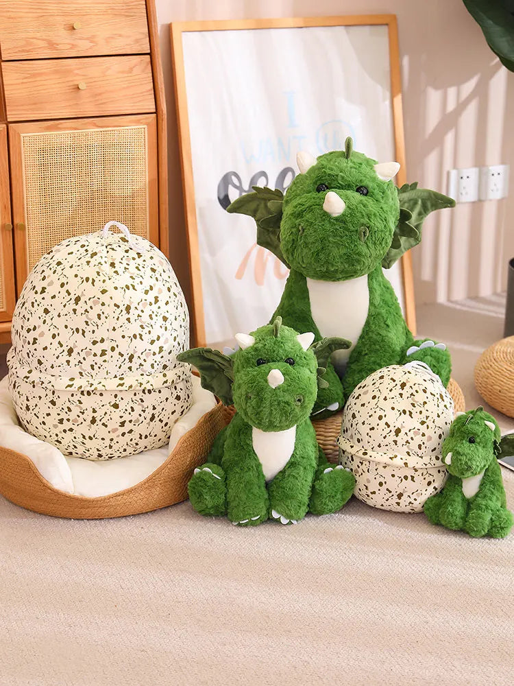 2 In 1 Dinosaur Plush Green Baby Dino In A Dragon Egg Stuffed Toy Cute Hugging Sleeping Doll Christmas Halloween Gifts For Gifts Good Vibrations