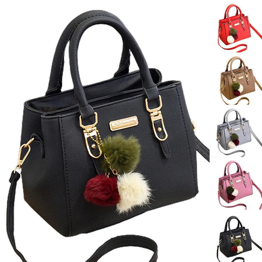 PU Leather Ladies HandBags Women Vintage Purse Plush Tassel Messenger Bags Tote Boston Shoulder Crossbody Bag Large Capacity Good Vibrations