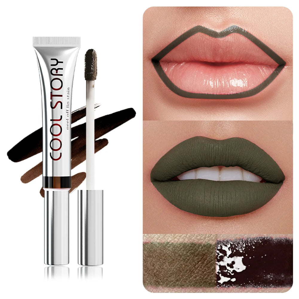 coolstory9 color tearing lip glaze matte long lasting color retention peelable lip liner lipstick non-stick cup lip color Good Vibrations
