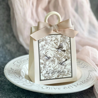 DIY Favors Birthday Party Jelwery Gift Packing Box Flowers Birds and Forest Wedding Candy Box with Wooden Ring Empty Paper Boxes Good Vibrations