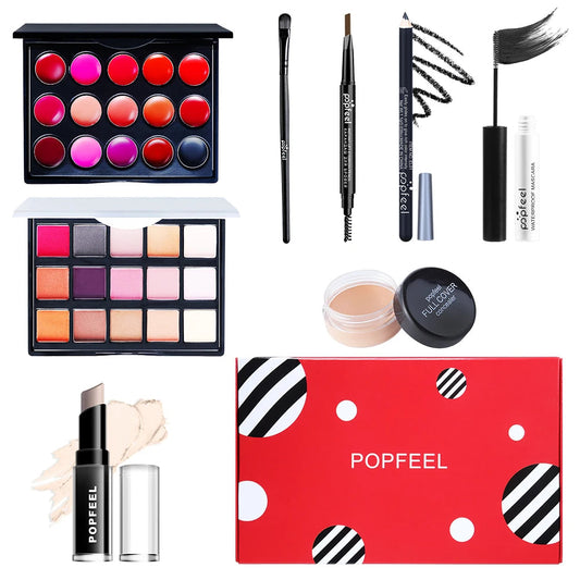 Makeup Gift Set for Girl, Eyeshadow Palette Liquid Foundation Lip Gloss Etc,Makeup Set for Women & Makeup Beginners, Travel SET Good Vibrations