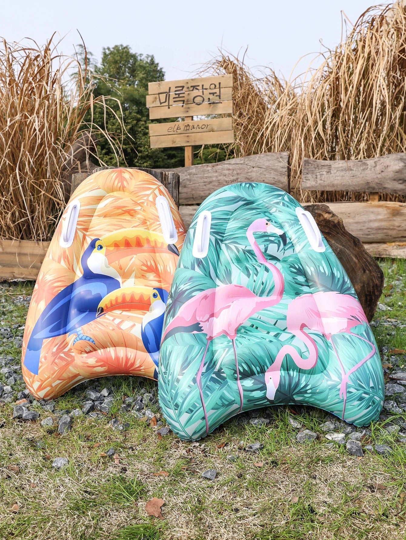 Inflatable Body Boards with Handles for Water Slides, Surfing Board for Slip Slide, Swimming Pool Floating Water Boards Good Vibrations