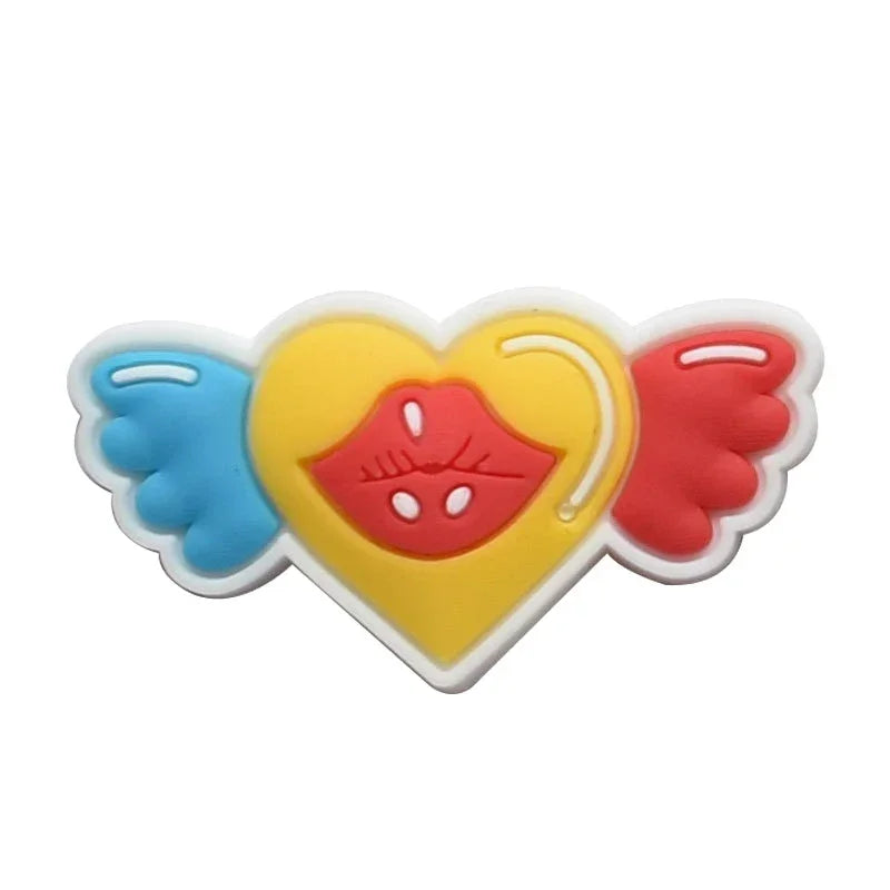 Shoe Charms for Crocs Accessories Angel Of Love Shoes Charm for Croc Decorations Pins Men Accessory Jeans Woman Clogs Clips Good Vibrations