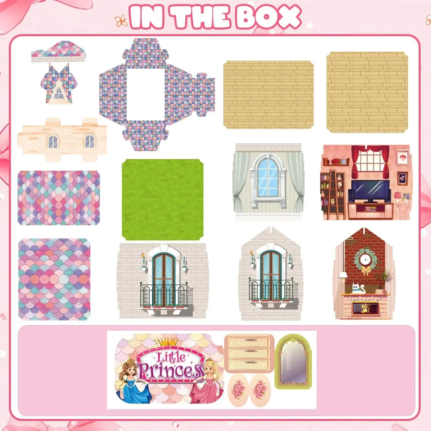 Luminous Doll House Dreamhouse for Girls Princess Playhouse Set with Dolls Furniture Accessories Pretend Play Birthday Gifts Good Vibrations