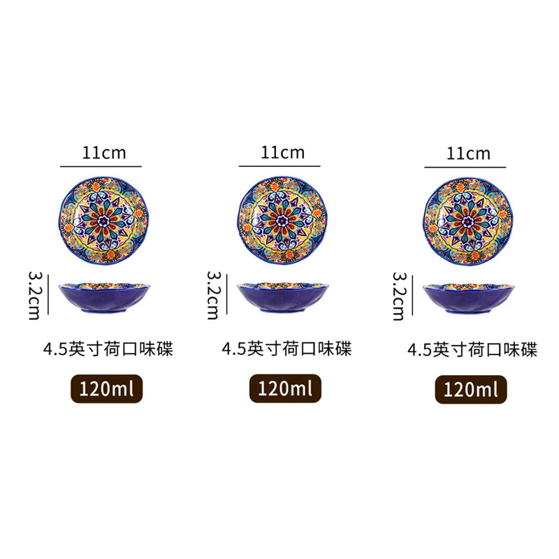 Ceramic Tableware Set Rice Bowl Serving Plate Creative Cutlery Soup Plate Noodle Handle Bowl Sauce Dish Steak Salad Fruit Plate Good Vibrations