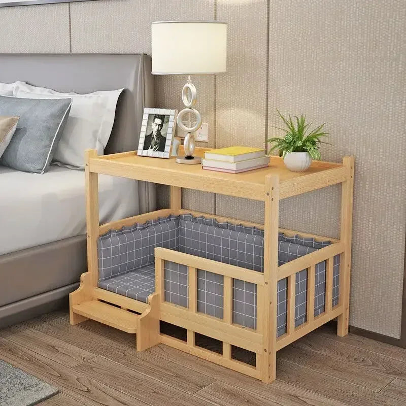 Simplicity Wooden Dog Bed Can Be Used As Bedside Table Dog Kennel Four Season Universal Environment protection Practical Pet Bed Good Vibrations