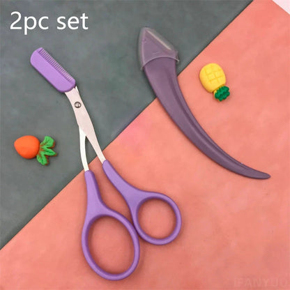 Eyebrow Razor Eyebrow Trimmer Scissor Beauty Products for Women Eyebrow Scissors with Comb Stainless Steel Beauty Makeup Tools Good Vibrations