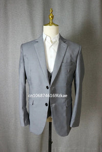 Classic Men Suit 3 Pieces Fashion Slim Fit Blazer Vest Pants Set Formal Business Wedding Tuxedos for Men Casual Clothing Good Vibrations