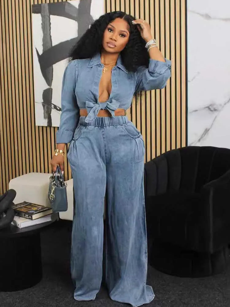 Women's Two Pieces Set Fall Fashion Wear Shirt Type Blouse and Straight Trouser Elegant Casual Pant Sets Wholesale Dropshipping Good Vibrations