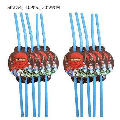 Ninja Them Birthday Party Decorations Kids Disposable Tableware Popcorn Paper Plates Balloons Cup For Boys Baby Shower Supplies Good Vibrations