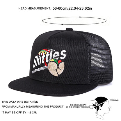 Unisex SHITTLES Embroidery Hip-hop Net Hats Spring Summer Outdoor Adjustable Casual Baseball Caps Sunscreen Hat Sports Cap Good Vibrations