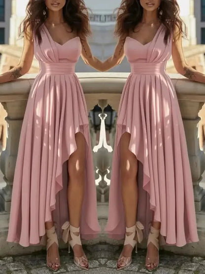 Women Evening Dresses Sexy Elegant Red Cocktail Party Chic Gala Graduation Luxury Formal Occasion Bridesmaid Gown Dress Clothes Good Vibrations