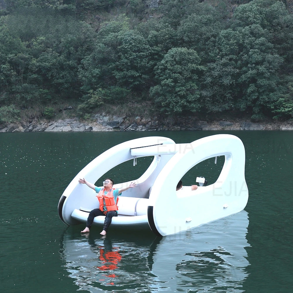 Fun Inflatable Floating Platform for Kids & Adults Ideal Outdoor Water Toy for Lake & Pool Activities Good Vibrations