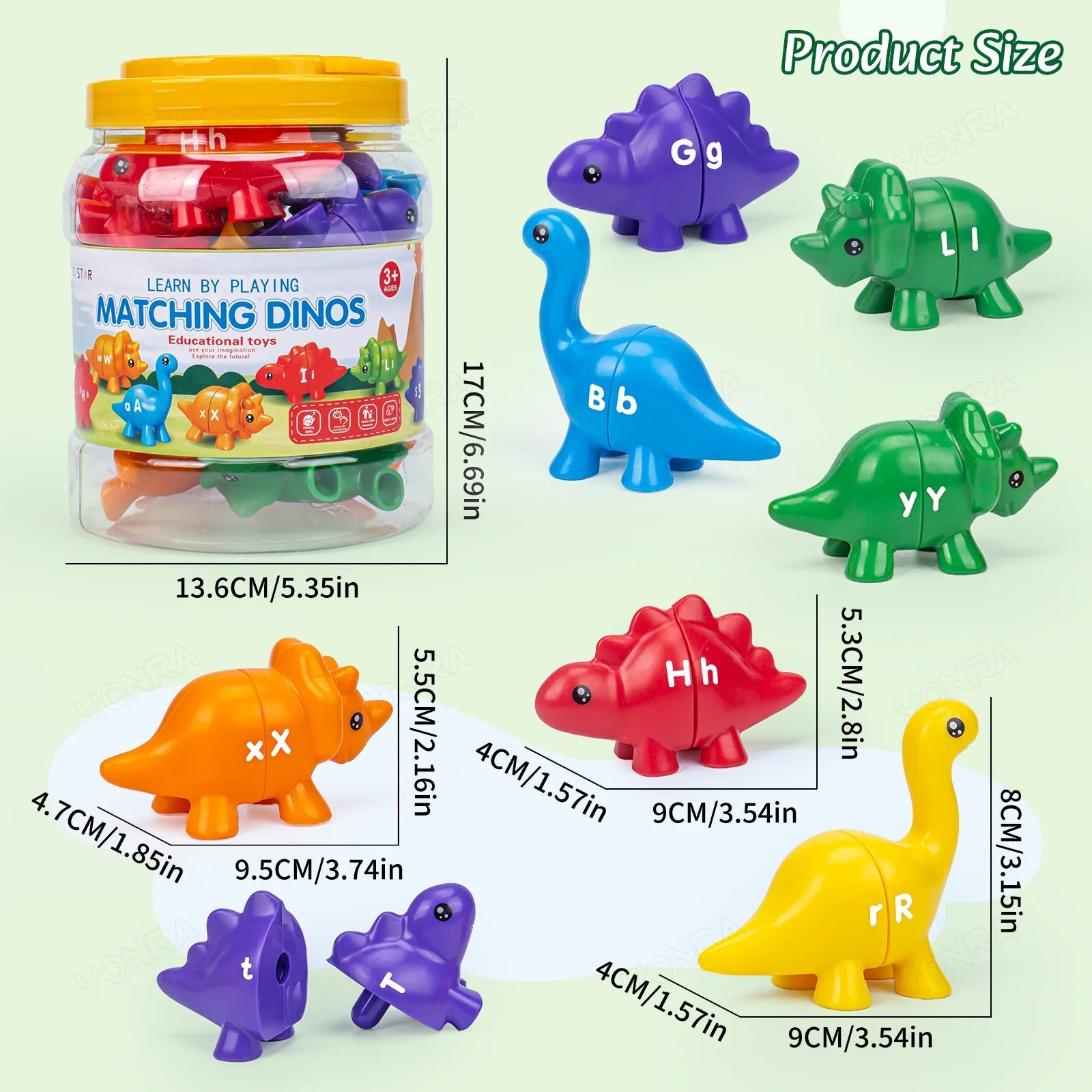 Matching Dinosaur Toy With storage bucket Montessori Toys for Kids Counting Learning Toys for Toddlers Children Development Game Good Vibrations