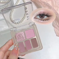 JADED Five Color Purple Pink Glitter Eye Shadow Make Up Palette Waterproof Easy Coloring Shiny Silver Gray Matte Black Eyeshadow Good Vibrations