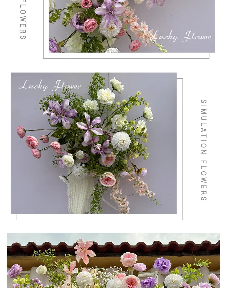 Outdor Wedding Decoration Artificial Flowers Hanging Flower Row Road Leading Flower Ball Floral Backdrop Decor Floor Flower Row Good Vibrations