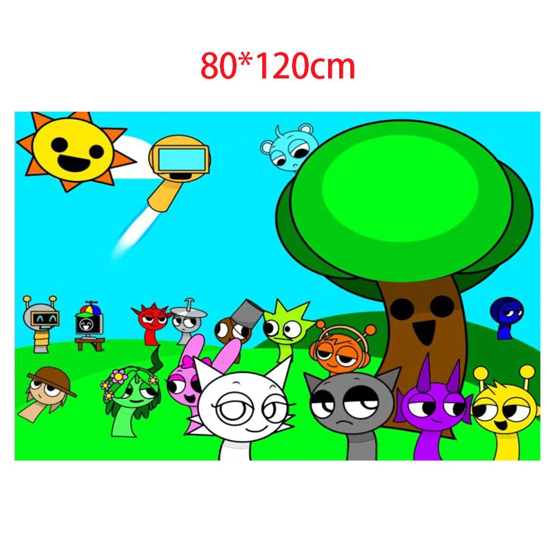 Incredibox Sprunki Birthday Party Decoration Balloon Tableware Backdrop Cake Topper Split Sales Sprunki Birthday Party Supplies Good Vibrations