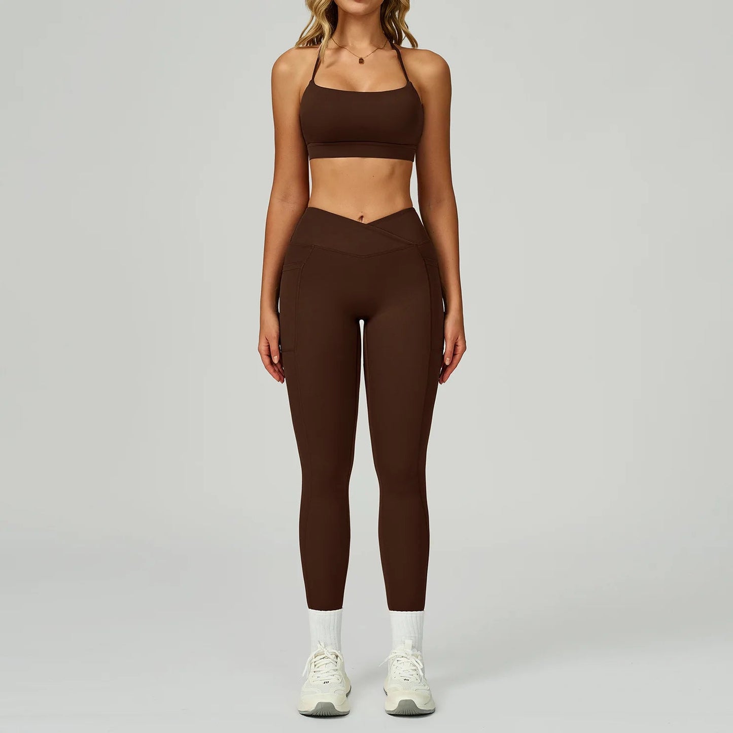 2 Pieces Yoga Set Women Tracksuits Sport Bras Workout Tops Yoga Clothes Fitness Leggings Flared Pant Gym Set Seamless Yoga Suit Good Vibrations