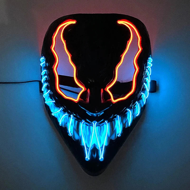 Halloween Carnival Party Costume Decoration Luminous LED Mask Halloween Mask LED Maske Light Up Party Masks for Glow Party Good Vibrations